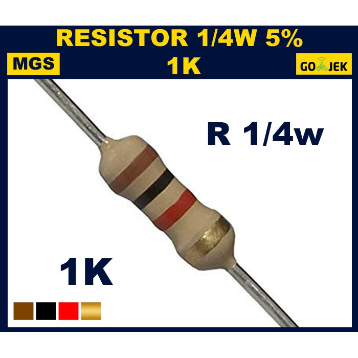 Resistor 1/4w 1K 5% 1000PCS