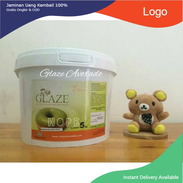 

Topping Donat Dip Elmer Glaze Avocado Repack 500 gram