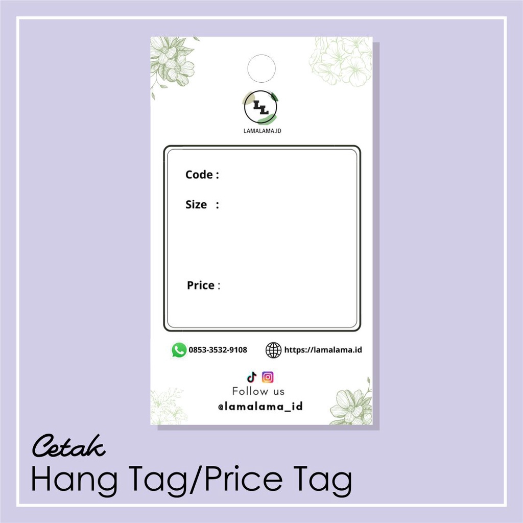 

CETAK HANG TAG / PRICE TAG / LABEL BAJU