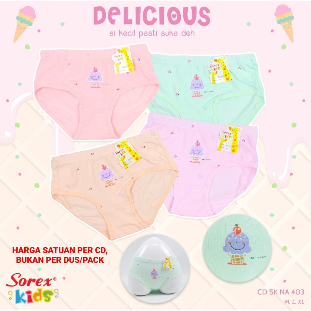 SOREX Celana Dalam Anak Wanita Berkualitas Orisinil (Isi 2 pc) / CD Anak Cewe Adem dan Lembut