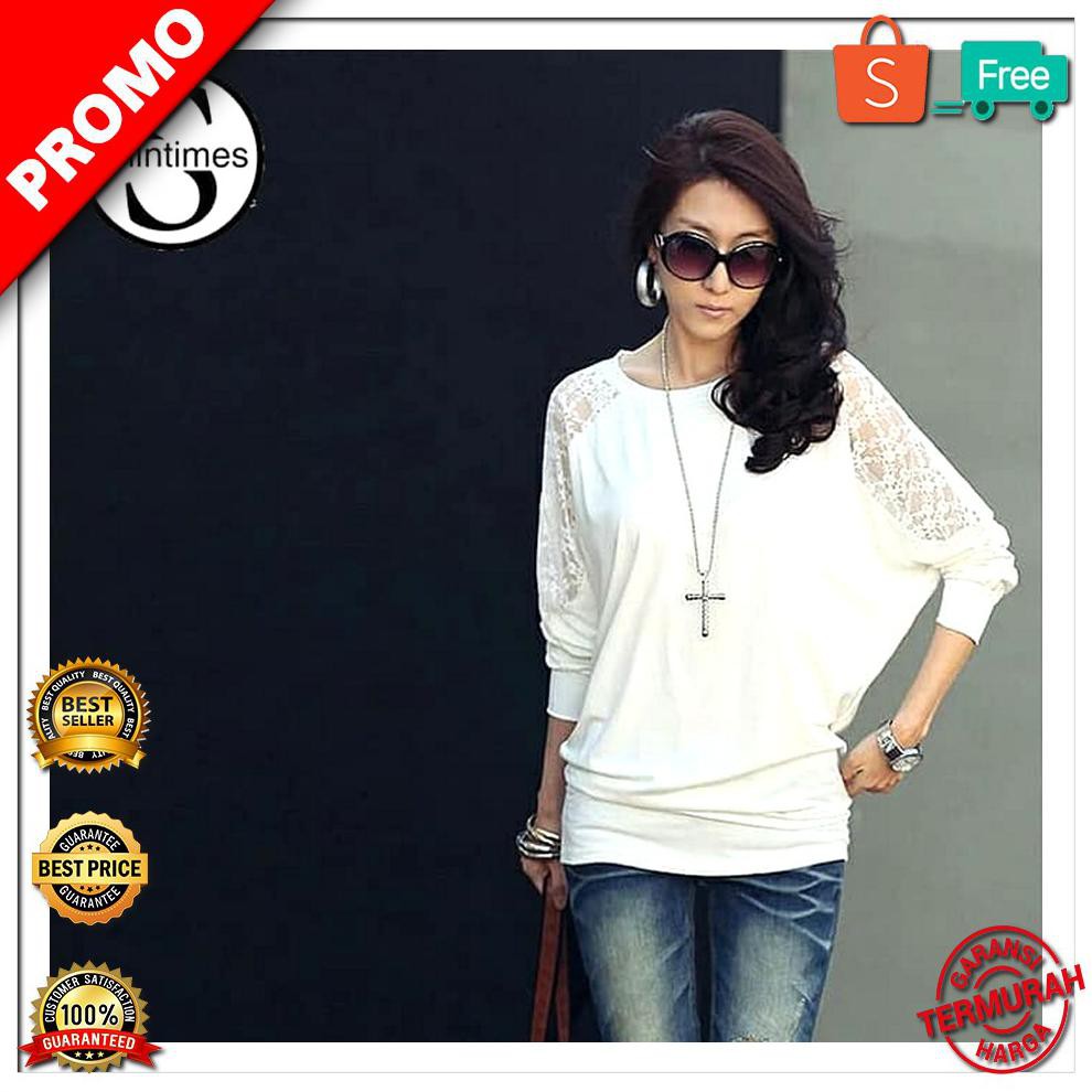 MURAAHH Atasan Kalong Putih Hitam Baju Atasan Wanita Blouse Jumbo - STOK TERBATAS