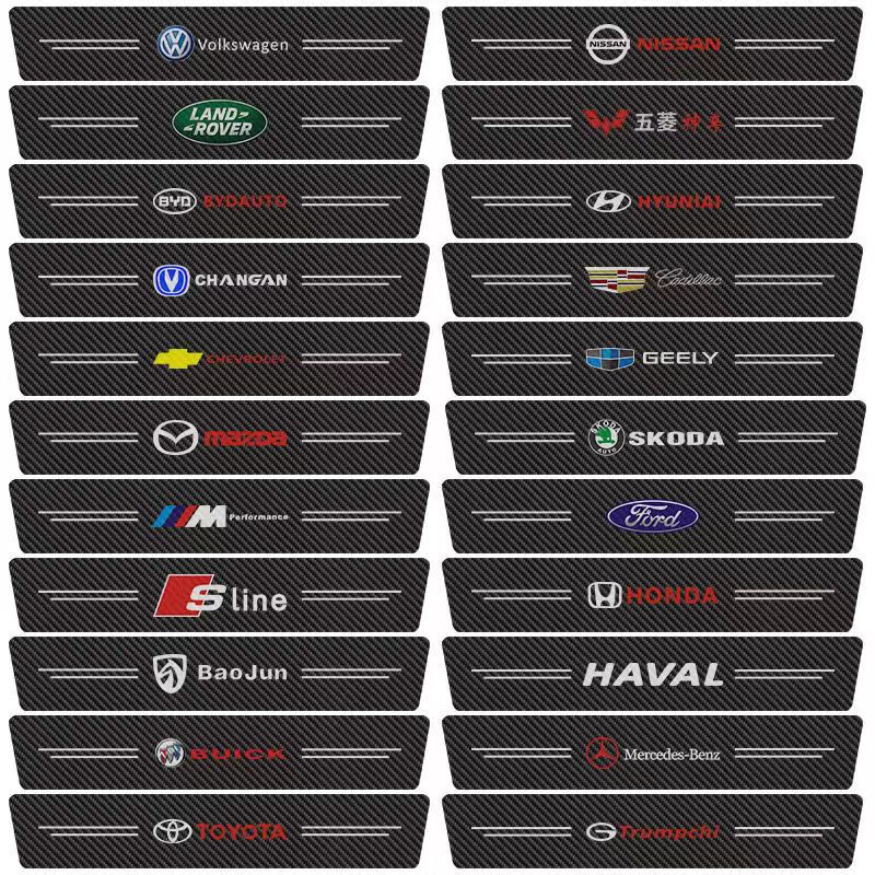❀Stiker strip Pelindung Pedal Pintu Mobil Bahan carbon fiber anti Gores