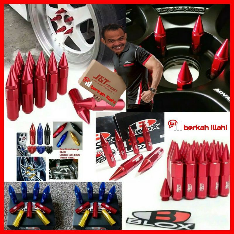TUTUP BAUT LUGNUTT VARIASI VELG MOBIL BLOX 1.25MM 1.50 MM BAUT VELG RACING VARIASI BAUT B BLOX MOBIL