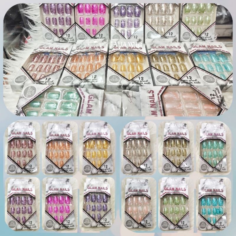 Kuku Palsu Wanita Ready Warna Trendy Kuku Palsu Murah 1Pak Isi 12Pcs