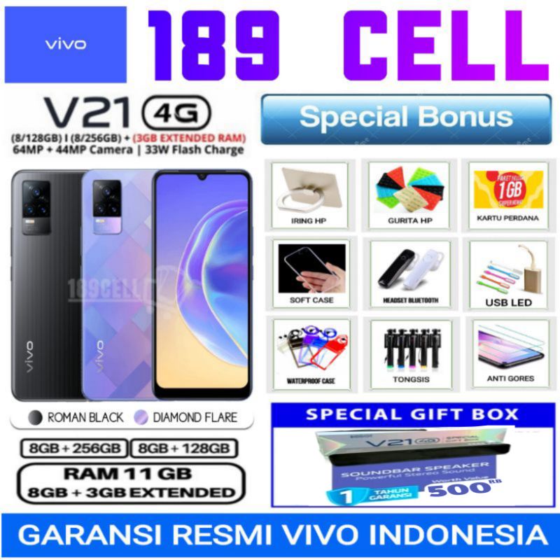 VIVO V21 4G RAM 8/128 &amp; 8/256 | Y36 4G 8/256 GARANSI RESMI VIVO INDONESIA