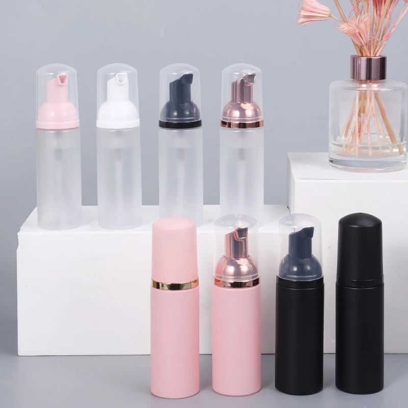 [50ml Mini Empty Refillable Empty Cosmetic container Cleanser Soap Shampoo Foaming Bottles Bottle] [Frosted Clear Color Plastic Foam Pump Bottles] [lotion essence Traveling and Outgoing Portable Container]