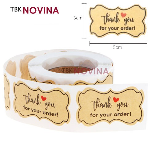 [KODE 85] Stiker Thank You / Label segel Terima kasih 5cm (10pcs)