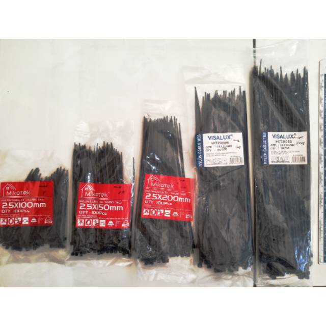 Paket Komplit Kabel Tie / Tis isi 65 pcs,  U: 100-300 warna Random