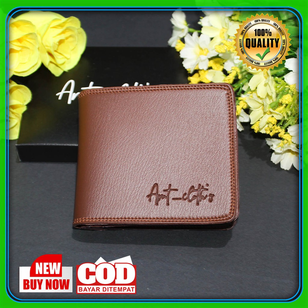 Dompet Lipat Pria local Premium Kulit Sintetis Bayar di tempat