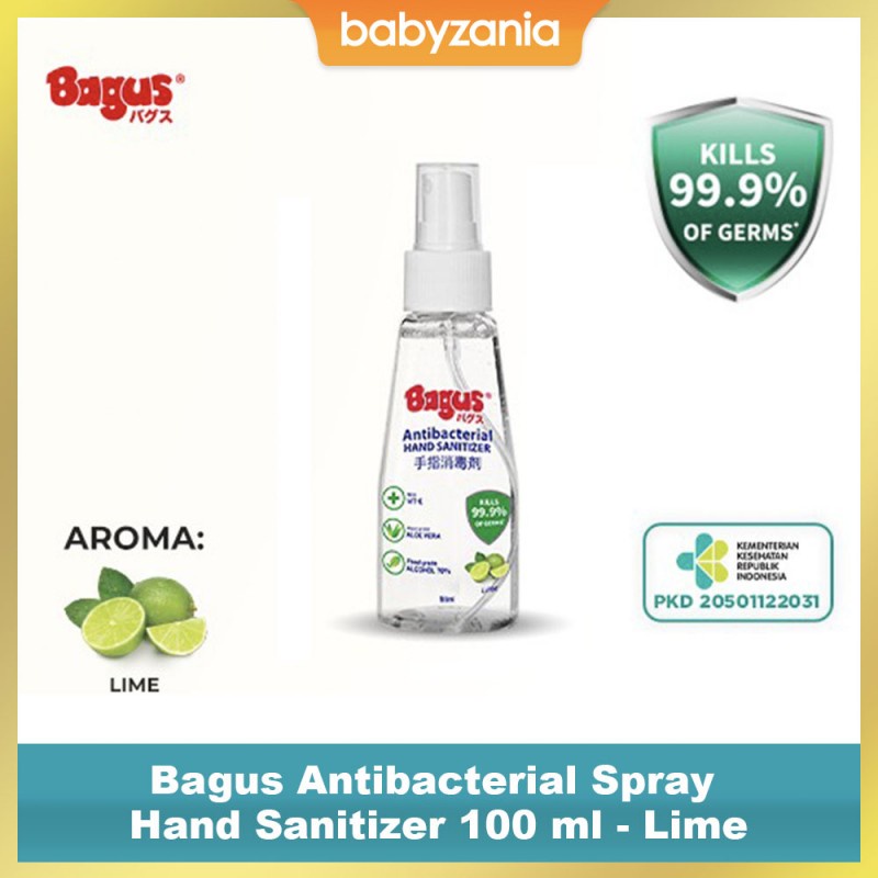 Bagus Antibacterial Spray Hand Sanitizer 100 ml + Vitamin E - Lime