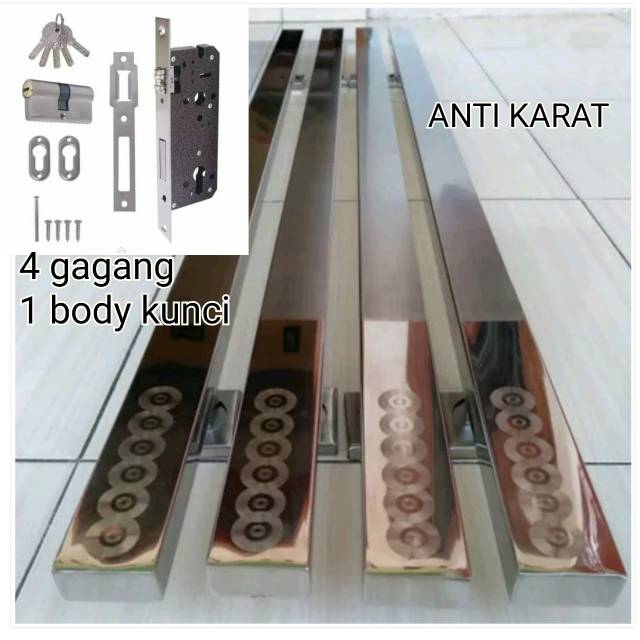 HANDLE panjang 80cm HENDEL PINTU RUMAH STENLIS ANTI KARAT GAGANG PINTU RUMAH