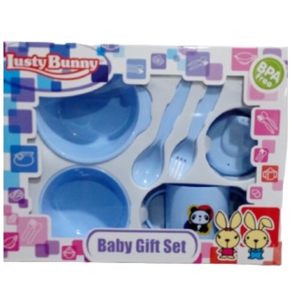 TEMPAT MAKAN BAYI FEEDING SET 5IN1 LUSTY BUNNY ALAT PERALATAN MAKAN BAYI SET LUSTYBUNNY - 1419 LB1383 LB1363