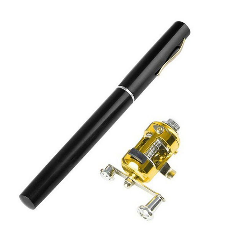 Tongkat Pancing Combo Set Mini Telescopic Portable Pocket Pena Pancing Joran + Reel Aluminium Aloi