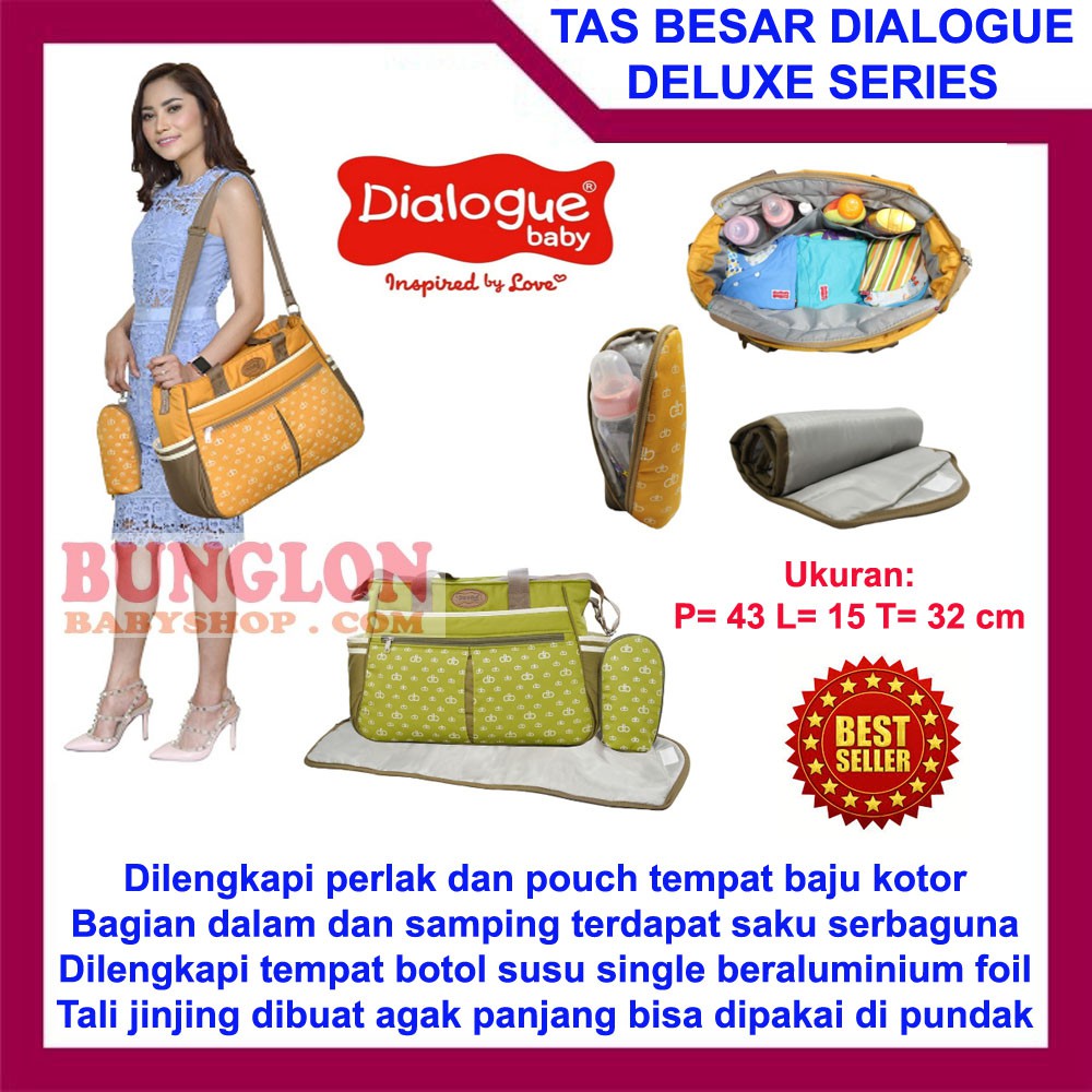 Tas Baby Dialogue Besar Deluxe Series + Tempat Botol Susu Single DGT7406