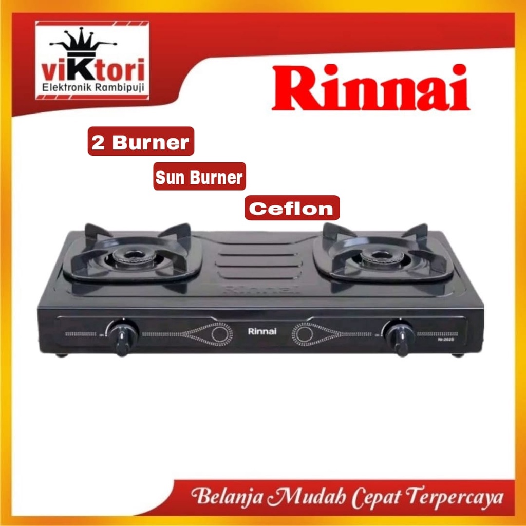 RINNAI RI202S / KOMPOR GAS RINNAI 2 TUNGKU / KOMPOR RINNAI SUN BURNER