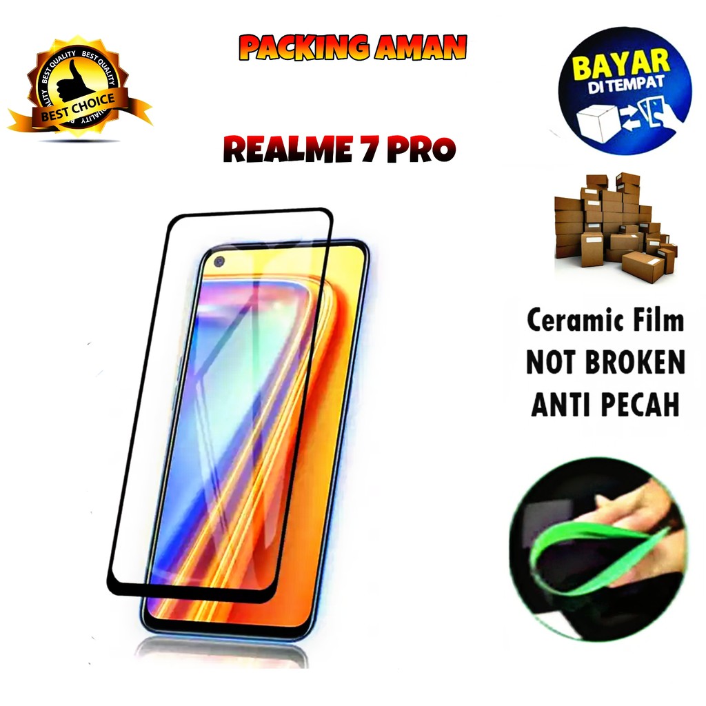 Tempered Glass Ceramic Film Anti Gores Keramik for REALME 7 PRO [Full Cover Full Screen]