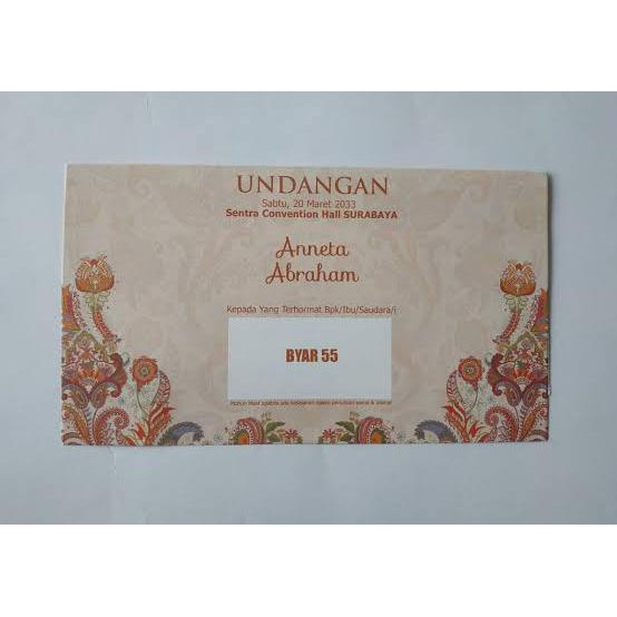 Undangan Pernikahan Cantik Byar 55 Murah