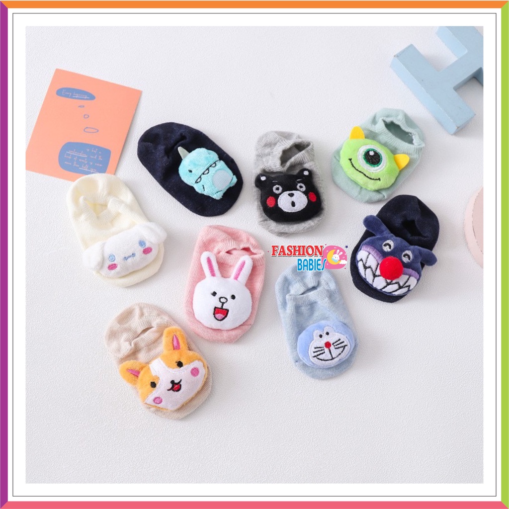 ❤ Fashionbabies ❤ KAOSKAKI BAYI IMPORT ALLSIZE / KAOS KAKI BAYI  KARAKTER UNISEX 4D BONEKA ANTISELIP