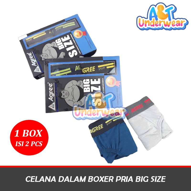 AT26-( 1 BOX) Big size Celana dalam pria size XXXXL XXXL AGREE