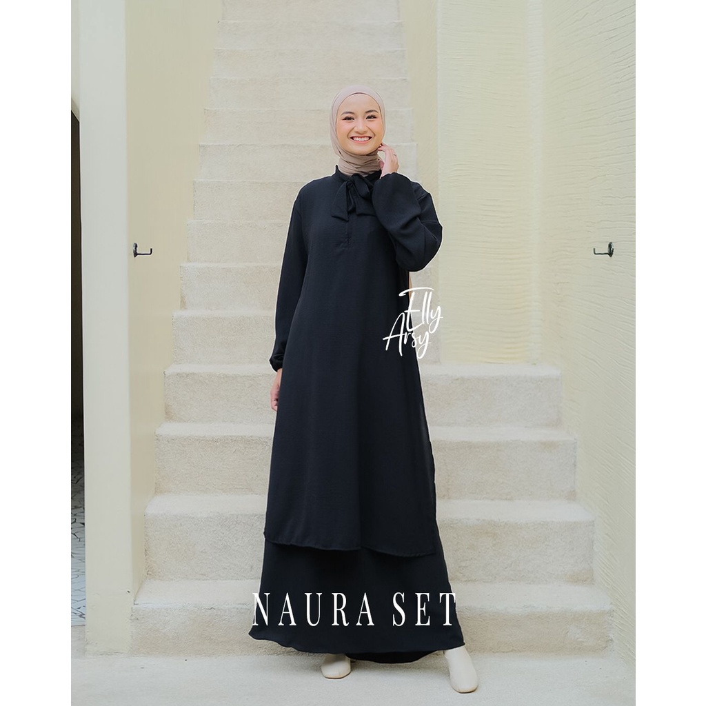 SET ROK CRINGKLE NAURA QIRANI BY ELLYARSY BUSANA KERJA MASA KINI FASHIONABLE WORKWEAR