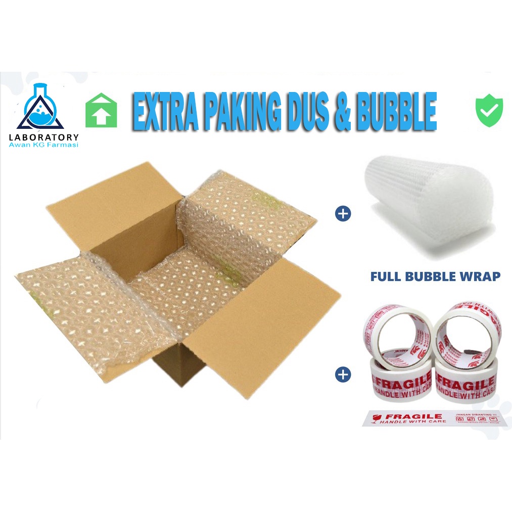 

extra packing dus bubble paralon garansi pecah dikurir