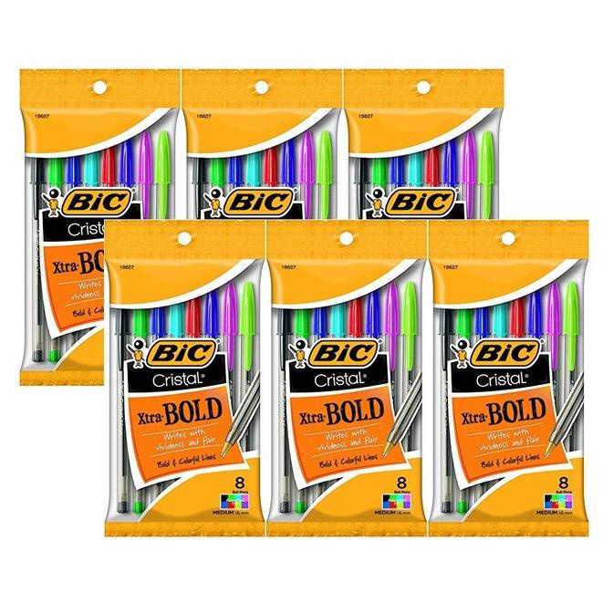 

#####] Pulpen BIC Cristal Xtra Bold Colors (pack 8 pcs)
