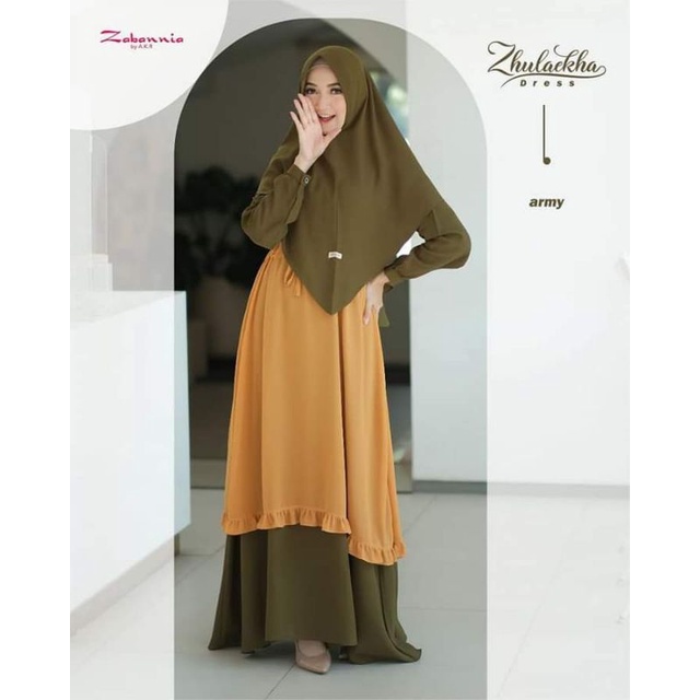 ZULAEKHA DRESS SET KHIMAR BONUS PASMINA