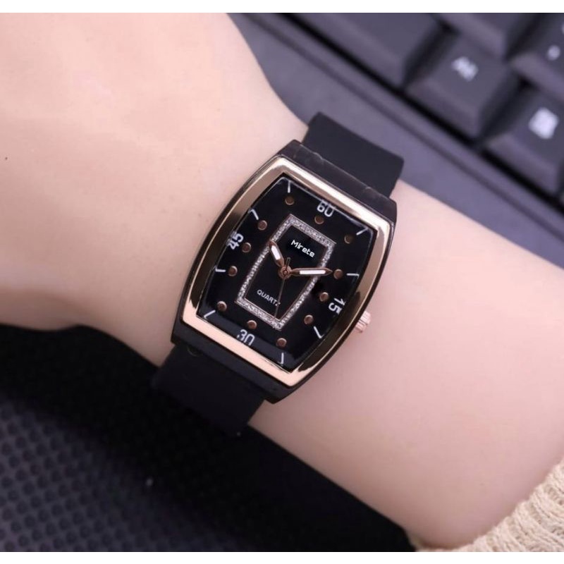 JAM TANGAN CEWEK TERBARU MIRETE ORIGINAL STRAP SILIKON, FASHION WANITA JAM TANGAN WANITA TAHAN AIR FREE BATRAI CADANGAN