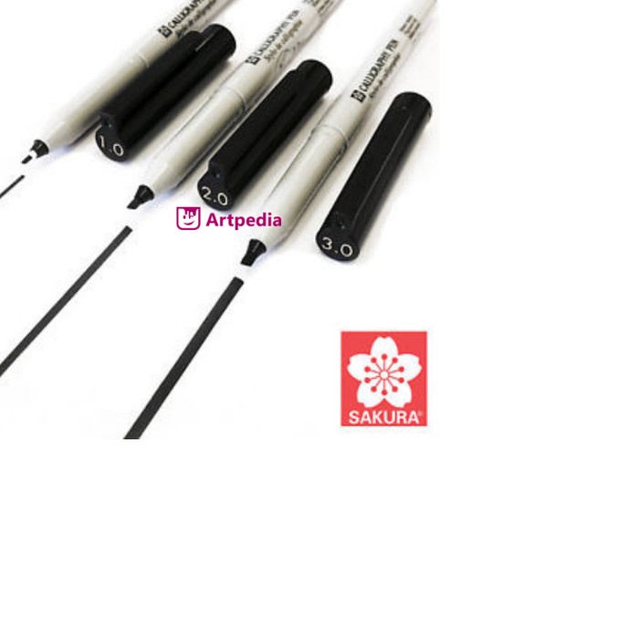 

kaligrafi-perlengkapan- sakura calligraphy pen 3.0mm - black pigment (stylo de calligraphie)