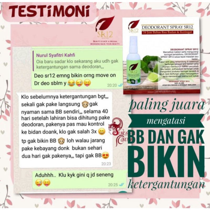 Tawas deodorant SR12 HERBAL SKINCARE BPOM Kapur sirih Penghilang bau badan ampuh menghilangkan ketiak hitam secara alami