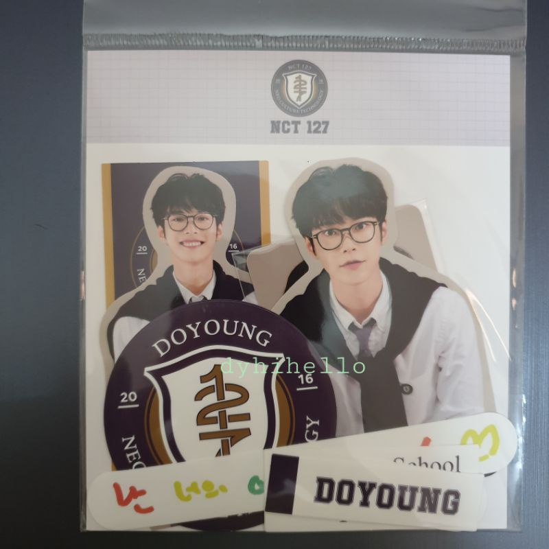 nct 127 back to school kit (b2s) luggage sticker + pc photocard set doyoung