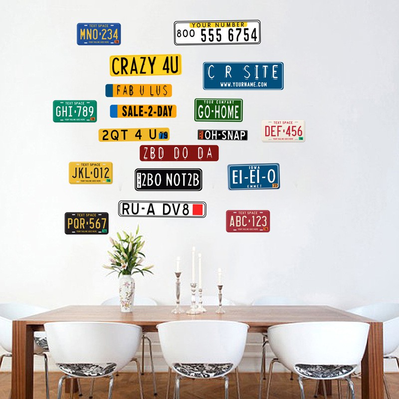 RELIZA WALL STICKER 60x90 PLAT NOMOR / PRANGKO STIKER DINDING JM7324