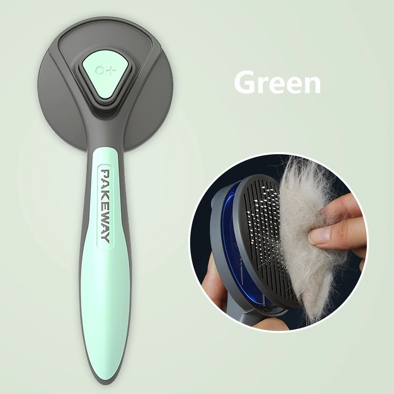 Sisir Bulu Rambut Kucing Binatang Peliharaan Hair Removal Comb Pet Grooming Modern Otomatis Tool Green Anjing Sikat Hewan