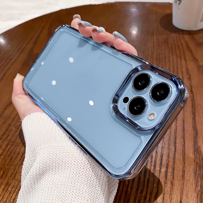 Premium luxury transparent shockproof case iphone 11 pro max 12 13 pro max X/Xs max XR acrylic metal protective phone case