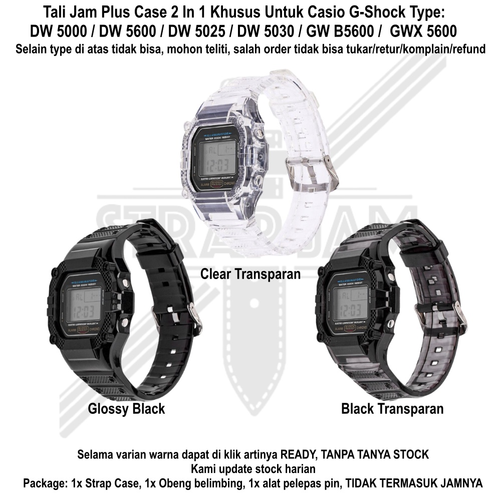 Tali Jam 2 in 1 Strap Case Casio G Shock DW 5000 5600 5025 GW B5600 GWX 5600