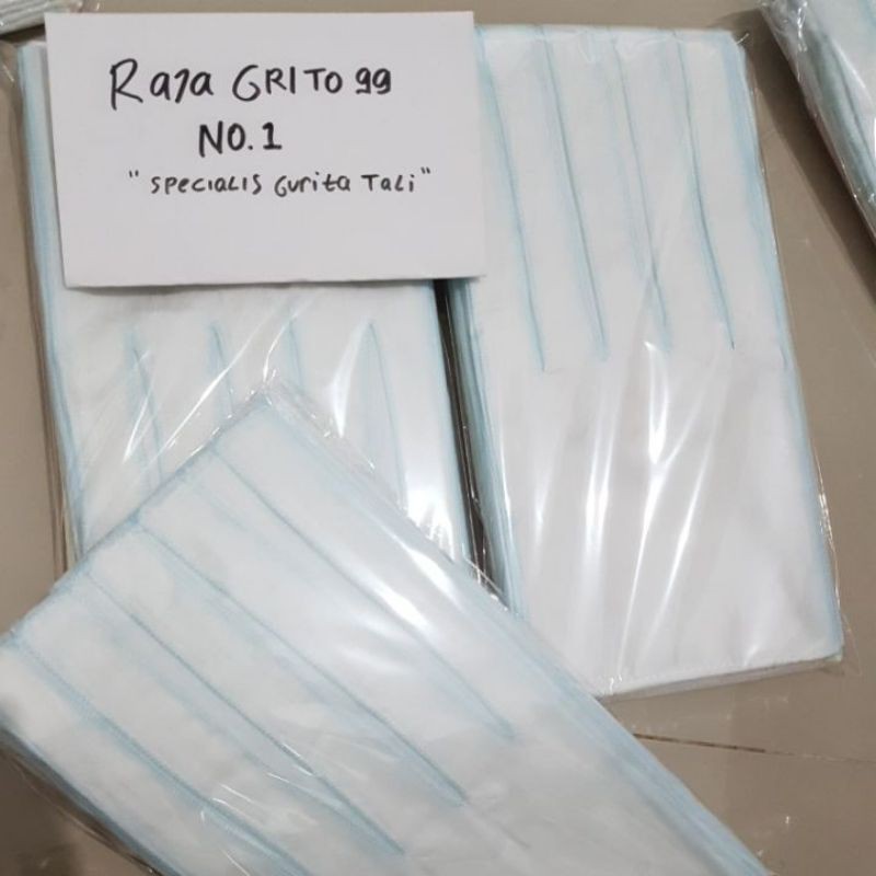 Gurita Tali Polos Bayi Putih Medium (Grosir 12Pcs) Gurita Baby Tali Putih / Grito ikat bayi baru lahir / Grita tali TR polos