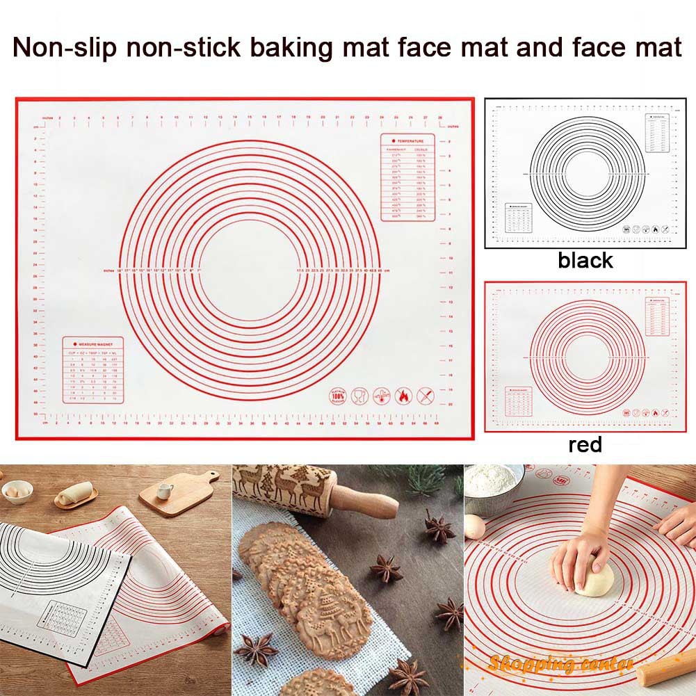 Alas Adonan Silikon Pizza Baking Mat Silicone Besar Fondant Kue