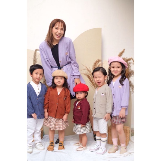 AEGYO CARDIGAN BASIMAKIDS | CARDIGAN WAFFLE UNIQLO | IBU ANAK CARDIGAN COUPLE SWEATER ANAK