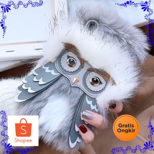 Diskon Lucu 3d Mewah Bulu Burung Hantu Berbulu Tpu Silikon Ponsel
