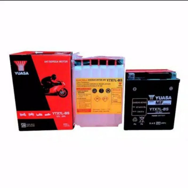 AKI MOTOR VESPA MATIC SPRINT LX PRIMAVERA YUASA YTX7L BS ASLI