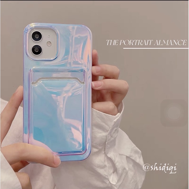 Rainbow Hologram Card Holder Softcase iphone 7/8+ XS XS Max XR 11 Pro Max 12 Pro Max 13 Pro Max