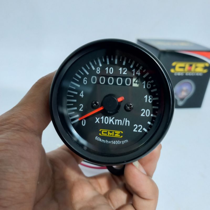 Speedometer CB Jarum Polos Hitam CMZ Spidometer Analog Variasi Universal