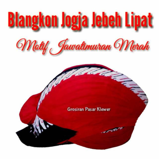 Blangkon Jogja Jebeh Lipat ORI Motif Jawatimuran Merah