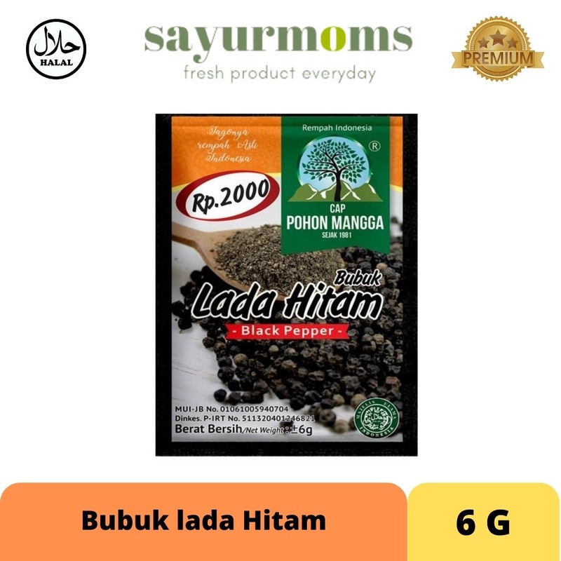 Bubuk Lada Hitam - Cap Pohon Mangga 6gr