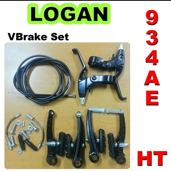 V Brake Set Logan Alloy Rem Vbrake Handle Karet Kabel Bukan Tektro