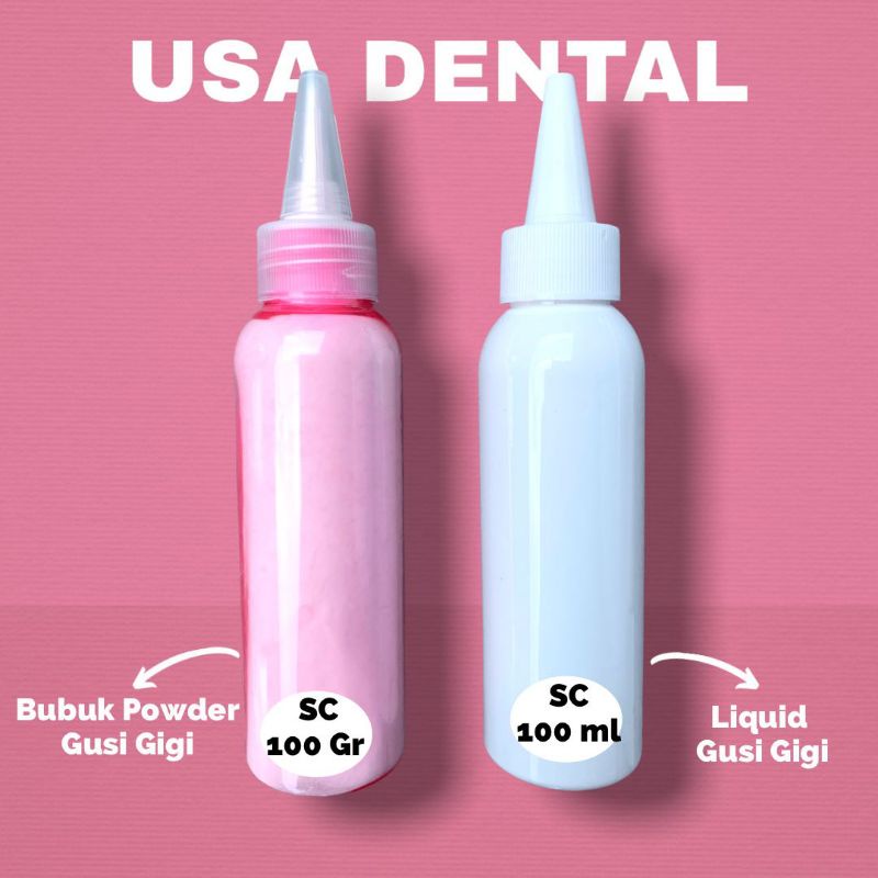 DENTAL BAHAN GUSI GIGI PALSU / BAHAN SAMBUNG GUSI PALSU POWDER DAN LIQUID SC