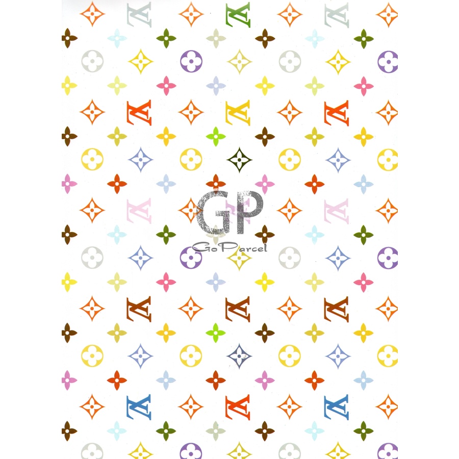 ( 5 Lembar ) KERTAS KADO SR GLOSY - GIFT WRAPPING PAPER RAINBOW COLORS FLOWER CHECKERED KOTAK KOTAK BUNGA SALUR