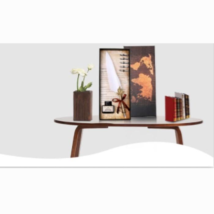 

Pulpen Bulu Pena Kaligrafi Stainless Vintage Retro dengan Kotak Alat