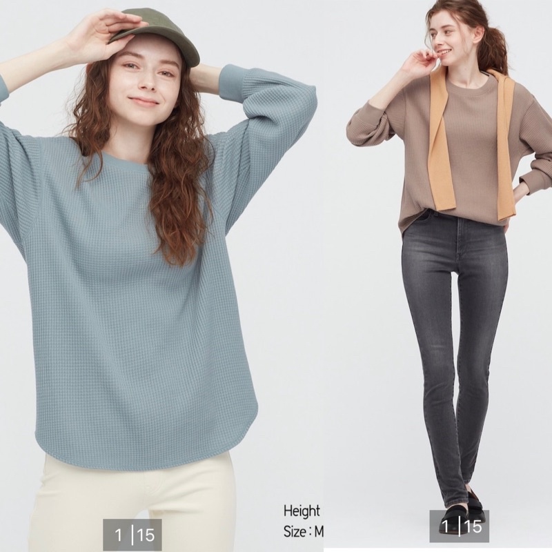 Sale NEW COLOURS - Uniqlo Waffle lengan panjang