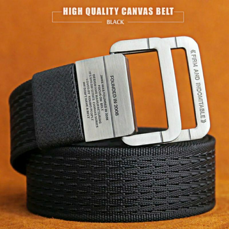 [BIG SALE] Craftman Gesper Tactical Belt Pria Sabuk Besi Canvas Double Ring